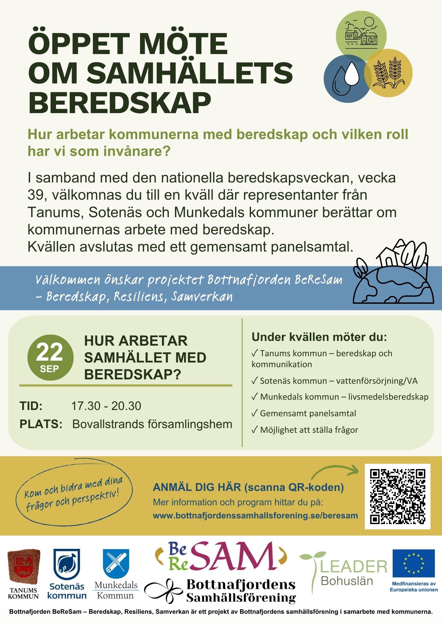 22/9 samhällets beredskap – öppen träff tillsammans med kommunerna